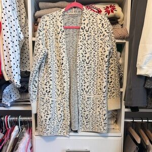 Leopard Print Open Front Cardigan